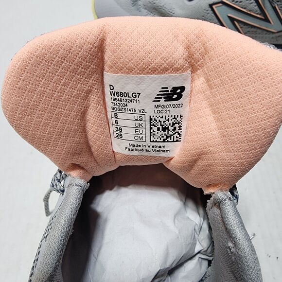 New Balance W680LG7 Women Running Shoes Gray Size 8 - Picture 13 of 14